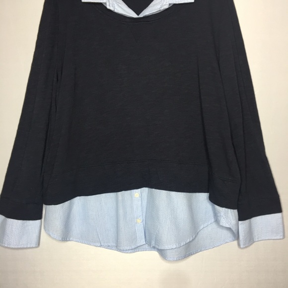 Plus Size XXL Tommy Hilfiger Navy Faux Layered Top - Picture 4 of 8